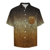 Gradient Texture Pattern Faux Linen Button Down Shirt with chest pocket 4
