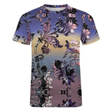 Embossed Lavender Botanical pattern cotton t-shirt