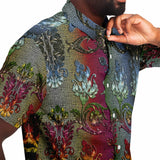 Linen Pattern Embossed Button Down Shirt 10