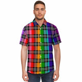 9 Color Rainbow Plaid Button Down Shirt