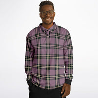 Soft Punk Plaid Long Sleeve Polo