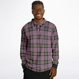 Soft Punk Plaid Long Sleeve Polo