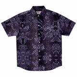 Embossed Purple Velvet Button Down Shirt 9