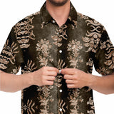 Embossed Champagne Velvet Button Down Shirt 8