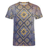 Lavender Fade Denim Pattern Cotton T-Shirt