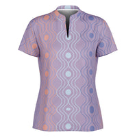 Women's Patterned Stand Up Collar Polo