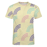 Unisex Half Rainbow Pattern Big Print Cotton T-Shirt