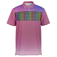 Gradient Flower Chest Polo Shirt