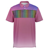 Gradient Flower Chest Polo Shirt