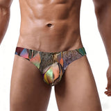 Men's Bikini Underwear Stained Glass Leaves