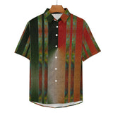 Two Tone Linen Double Side Stripe Pattern Faux Linen Button Down Shirt with chest pocket 5