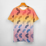 Unisex Half Rainbow Gradient Pattern Cotton T-Shirt