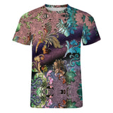 Embossed Botanical pattern cotton t-shirt