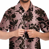 Embossed Black Velvet Button Down Shirt 2