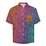 Gradient Texture Pattern Faux Linen Button Down Shirt with chest pocket 11
