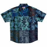 Blue Embossed Tiles Button Down Shirt