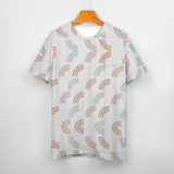 Unisex Half Rainbow Pattern Cotton T-Shirt