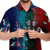 Embossed Gradient Velvet Button Down Shirt