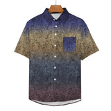 Gradient Texture Pattern Faux Linen Button Down Shirt with chest pocket 10