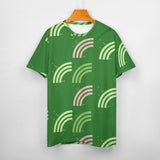 Unisex Half Rainbow Pattern Big Print Cotton T-Shirt