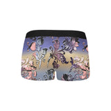 Lavender Embossed Flowers Men's Boxer Briefs with Fly