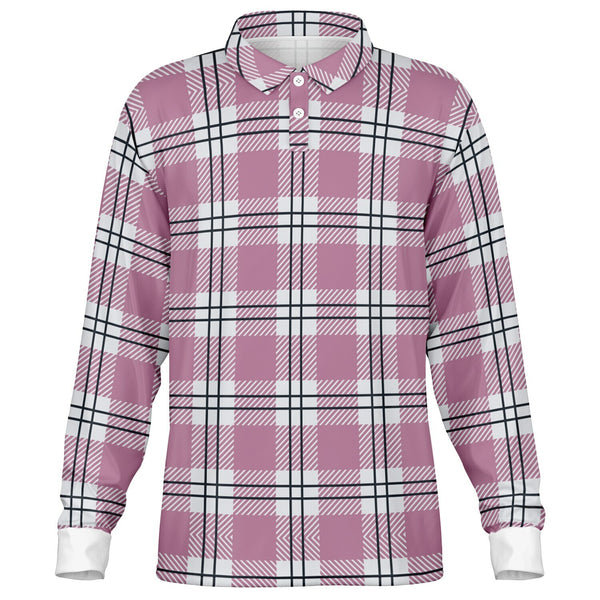 Mod Plaid Long Sleeve Polo