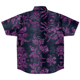 Embossed Purple Velvet Button Down Shirt 6