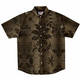 Embossed Black Velvet Button Down Shirt 8
