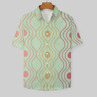 Color Palette Lace Pattern Button Down