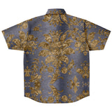 Embossed Gold Velvet Button Down Shirt 4