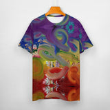 Unisex Rainbow Paint Strokes Cotton T-Shirt