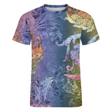 Embossed Streak Pattern Cotton T-Shirt
