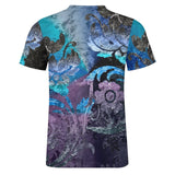 Embossed Flower Pattern Cotton T-Shirt