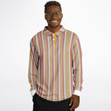 Multicolor Striped Long Sleeve Polo