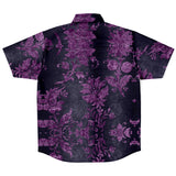 Embossed Purple Velvet Button Down Shirt 7