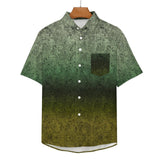 Gradient Texture Pattern Faux Linen Button Down Shirt with chest pocket 5