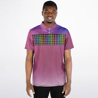 Gradient Flower Chest Polo Shirt