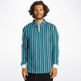 Multi Color Striped Long Sleeve Polo