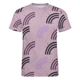 Unisex Half Rainbow Pattern Big Print Cotton T-Shirt