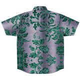 Embossed Teal Velvet Button Down Shirt