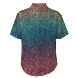 Gradient Texture Pattern Faux Linen Button Down Shirt with chest pocket 12