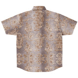 Embossed Champagne Velvet Button Down Shirt 5