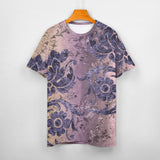 Embossed Flower Pattern Cotton T-Shirt 6