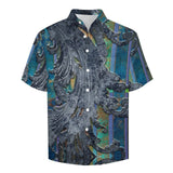 Embossed Rustic Design Faux Linen Button Down Shirt with Chest Pocket 4