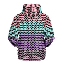 Color Palette Knit Effect Hoodie