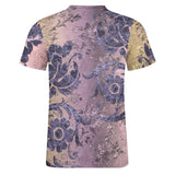 Embossed Flower Pattern Cotton T-Shirt 6