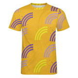 Unisex Half Rainbow Pattern Big Print Cotton T-Shirt