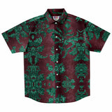 Embossed Teal Velvet Button Down Shirt 10