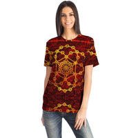 Red and Gold Geometric T-shirt