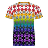 Pride Rainbow Colors Argyle Cotton T-Shirt